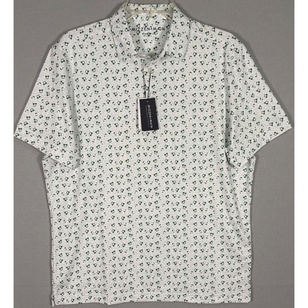 NWT Mizzen Main Versa Polo Mens S Golf Carts AOP Classic Fit Performance Golf